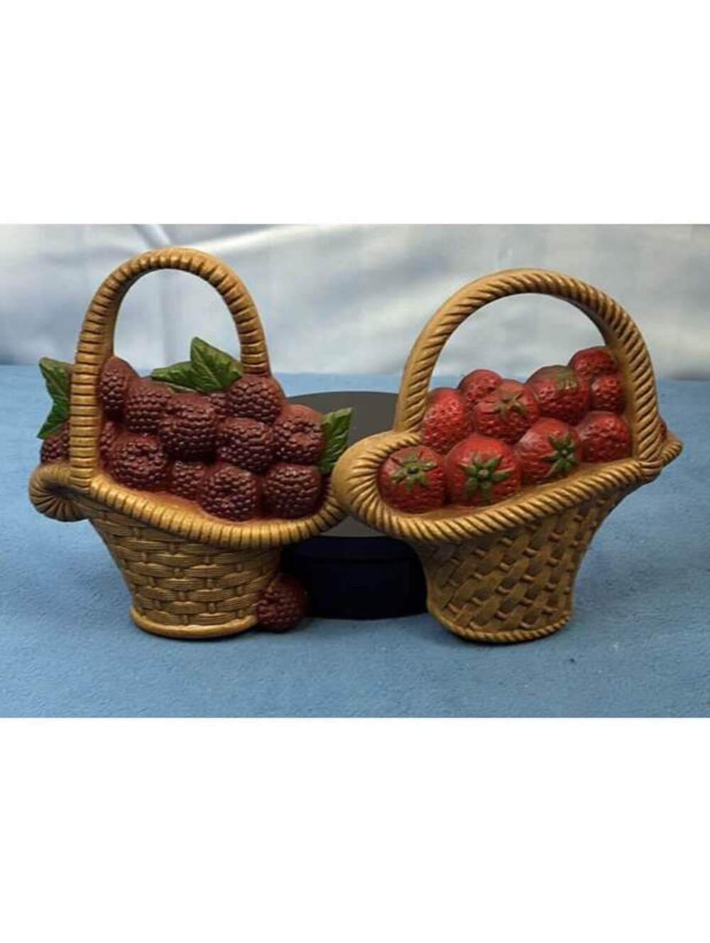 Vintage 1985 Burwood Products Co. Fruit Basket Wall Decor Set